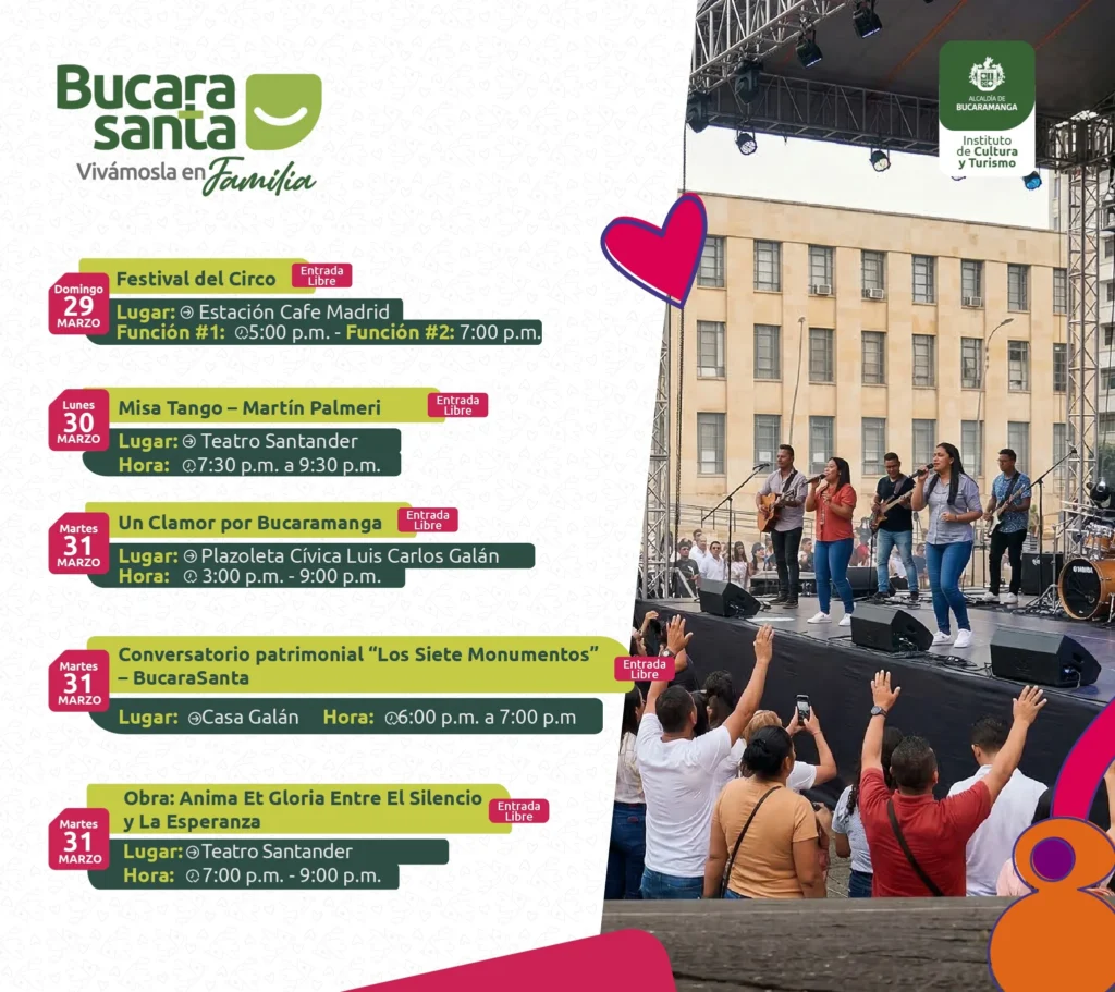 Calendario BucaraSanta 29 - 31 Marzo